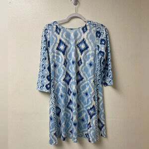 Gretchen‎ Scott Swing Dress Kitt Ikat Blues Size Medium